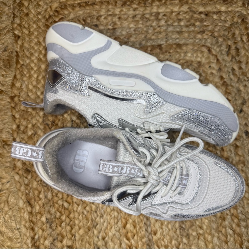 GB Women's White and Gray Sneakers